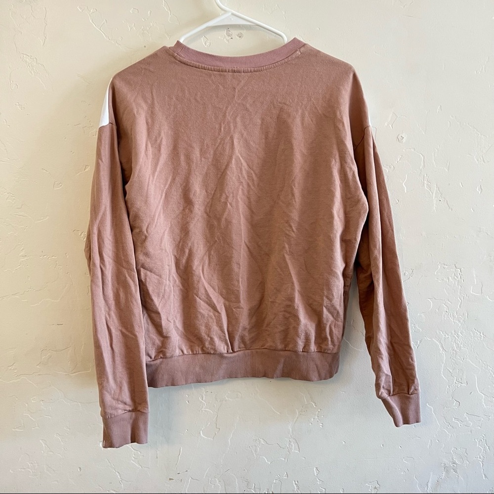 Divided Pink & Cream Color Block Sweatshirt Medium - Picture 8 of 10